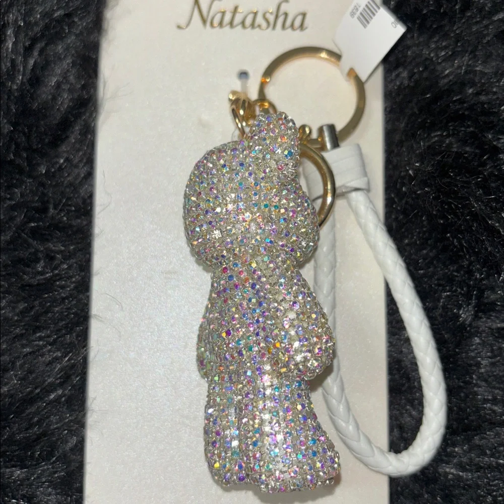 Natasha Couture Silver Bear Key Holder